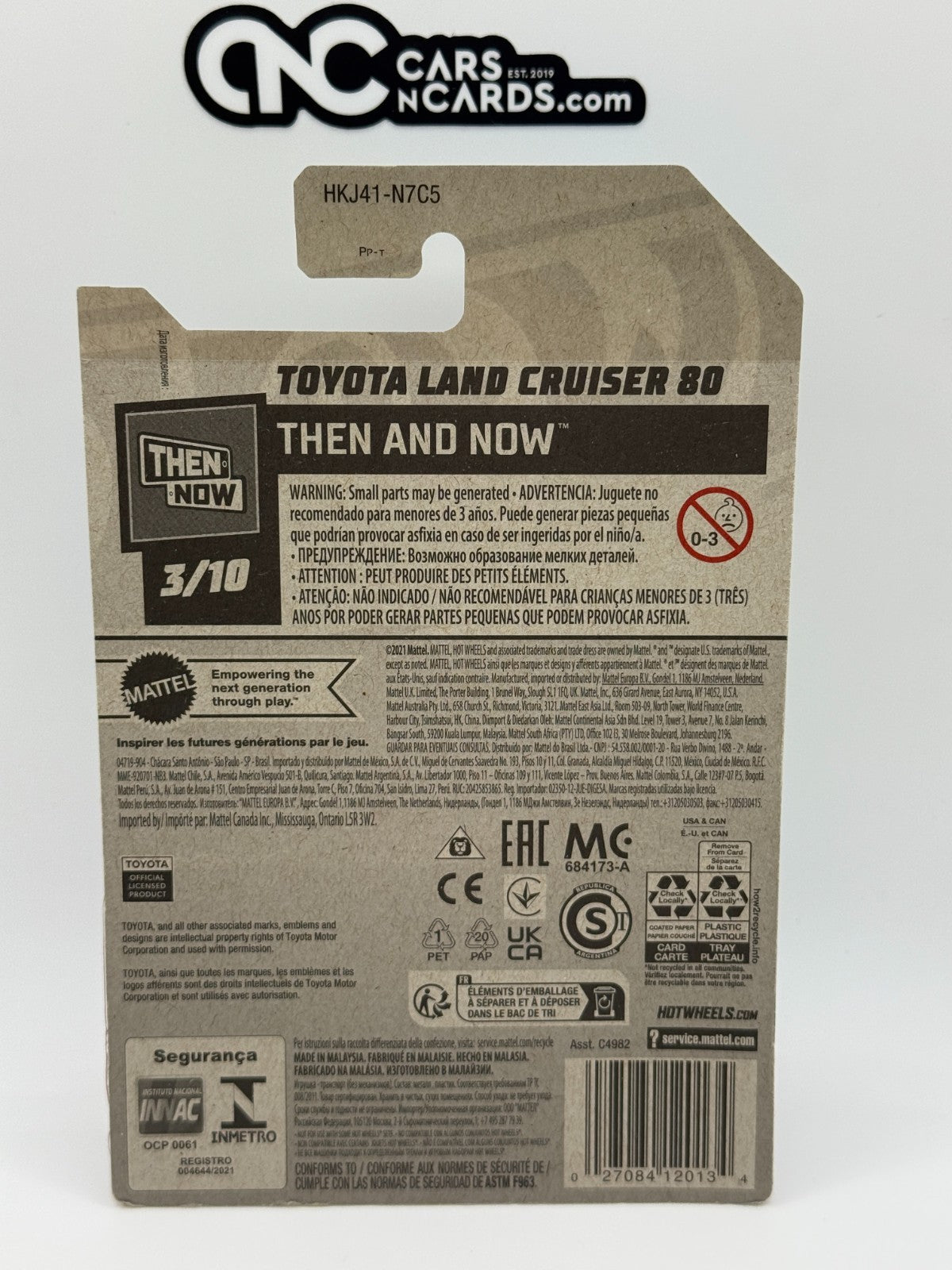 2023 Hot Wheels Then and Now 3/10 Toyota Land Cruiser 80 (Card Damage)
