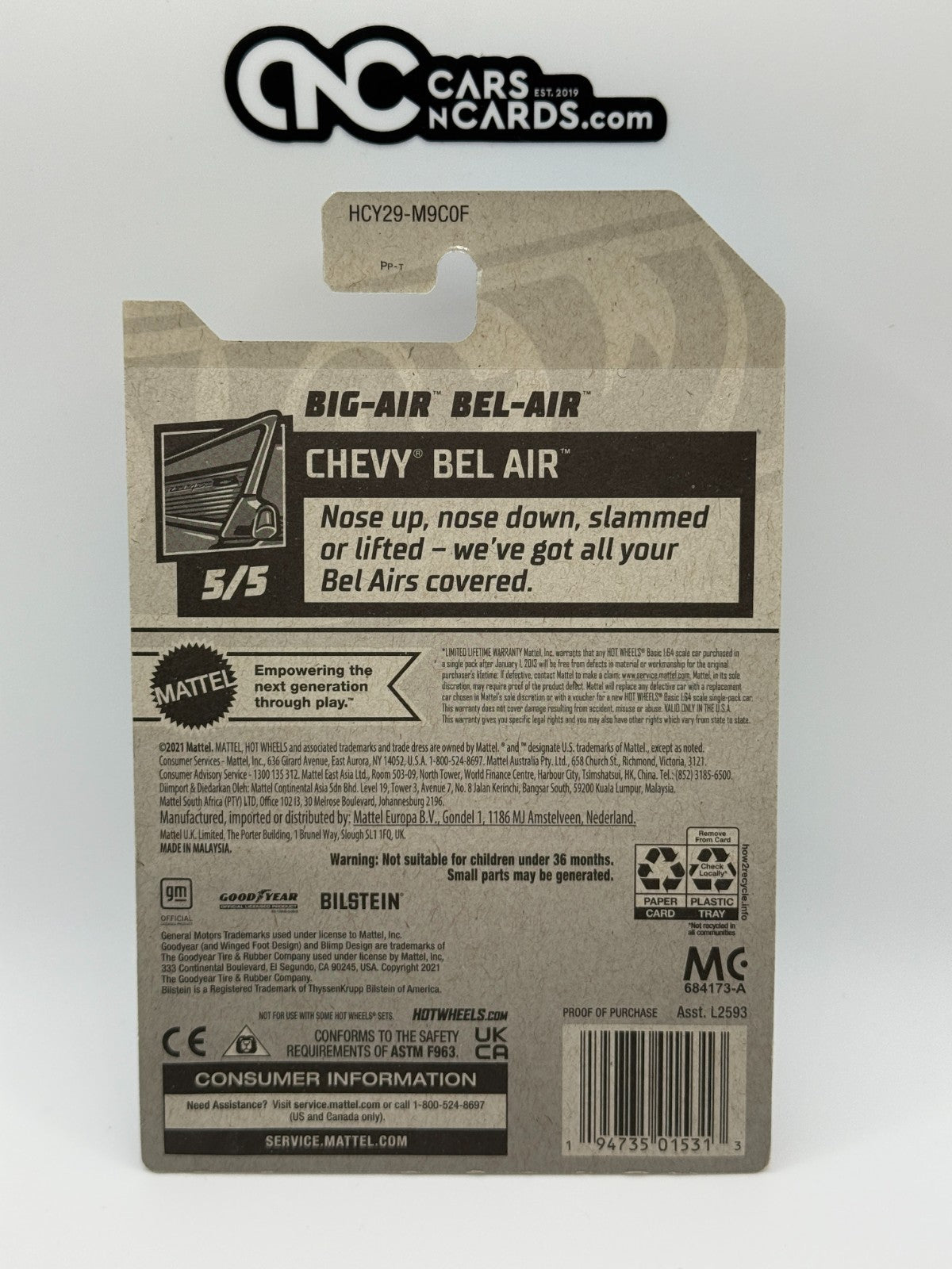 2022 Hot Wheels Chevy Bel Air 5/5 Big-Air Bel-Air Zamac