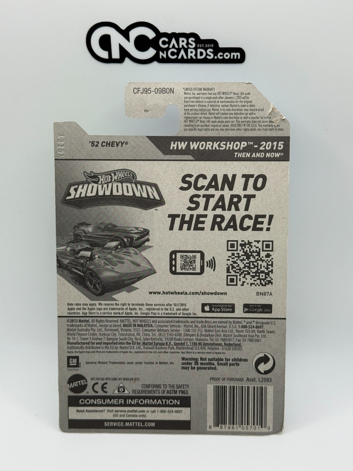 2015 Hot Wheels HW Workshop '52 Chevy Zamac (Card Damage)