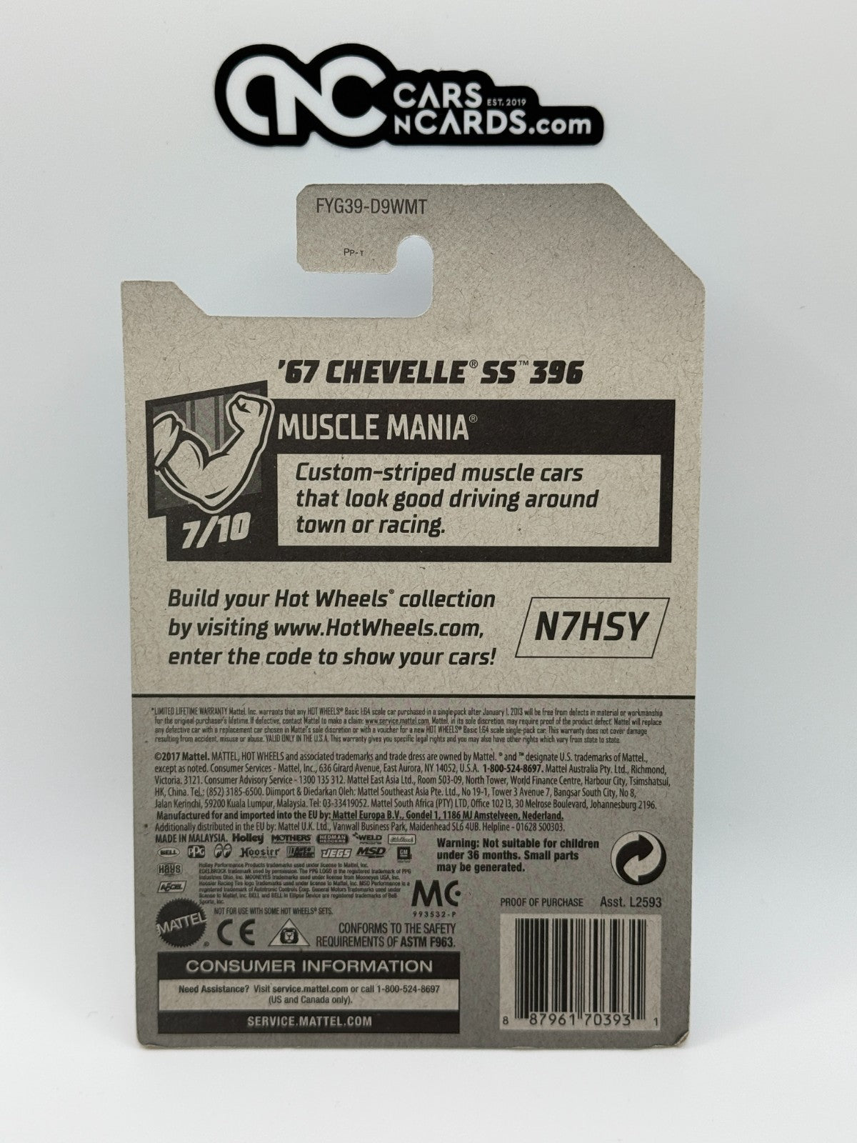 2019 Hot Wheels Muscle Mania 7/10 '67 Chevelle SS 396 Zamac