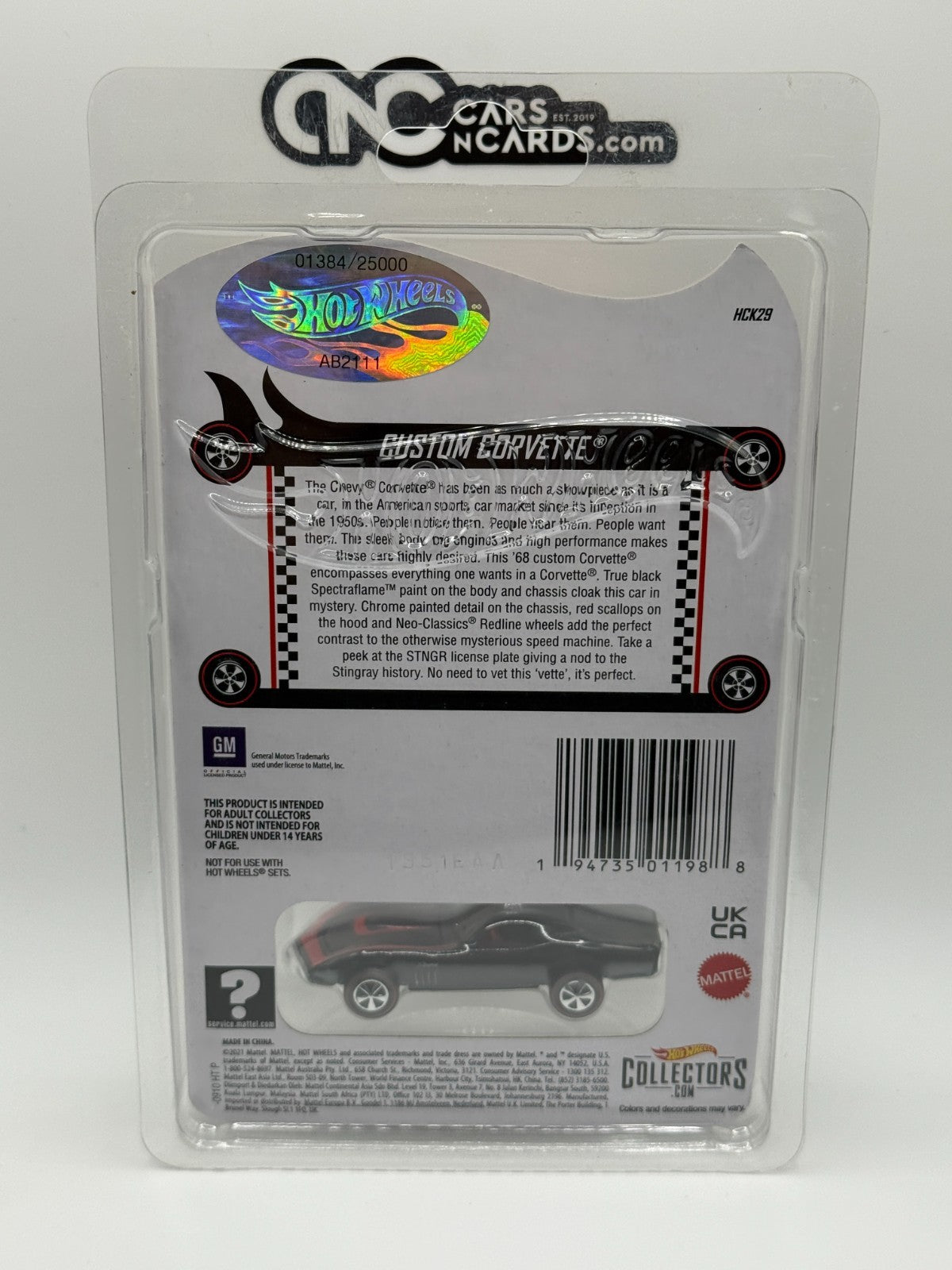 2022 Hot Wheels RLC Custom Corvette 01384/25000 With Protector