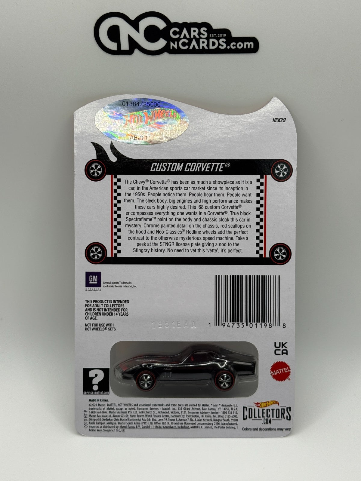 2022 Hot Wheels RLC Custom Corvette 01384/25000 With Protector