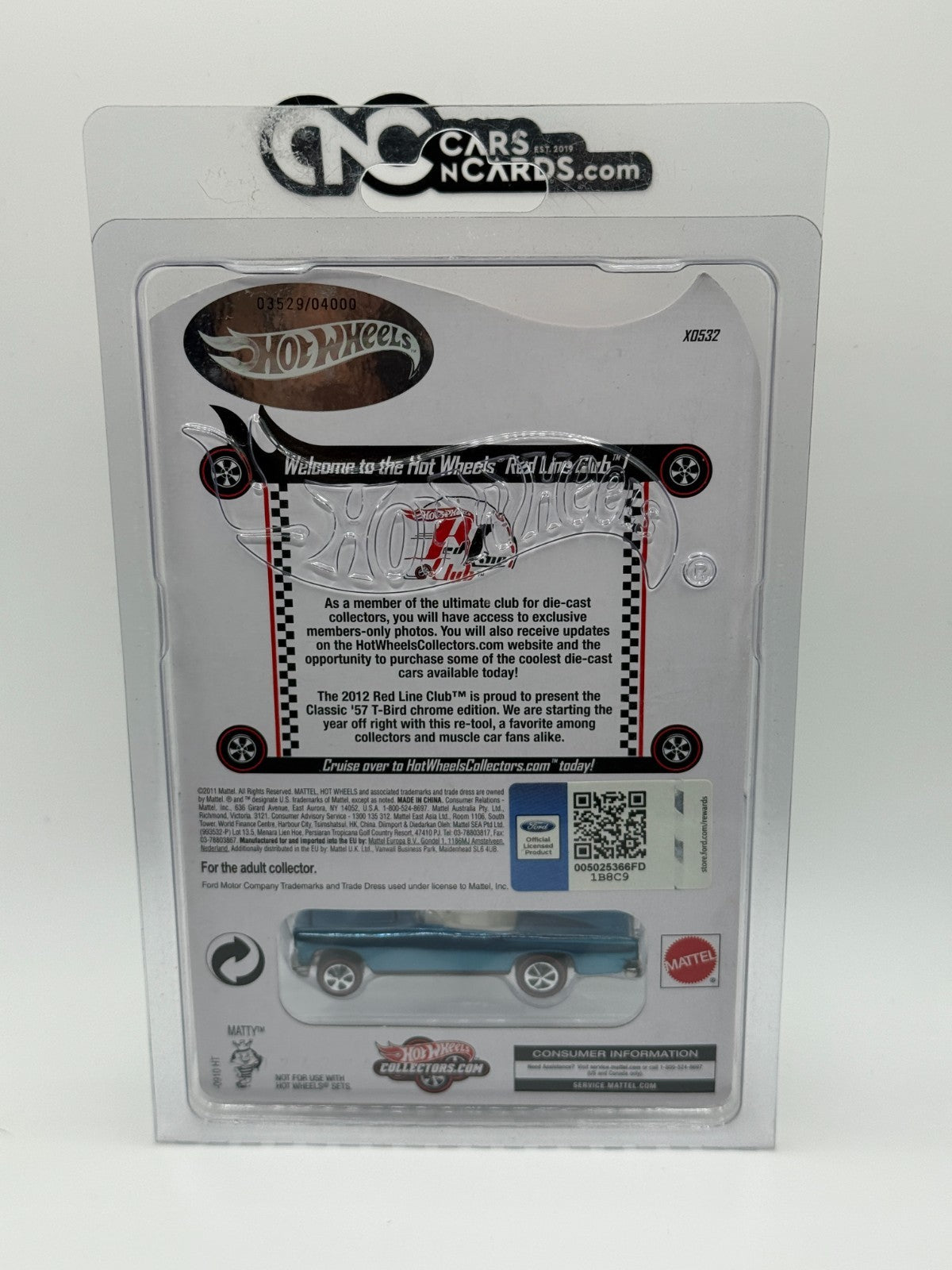 2012 Hot Wheels RLC Classic '57 T-Bird 03529/04000 With Protector
