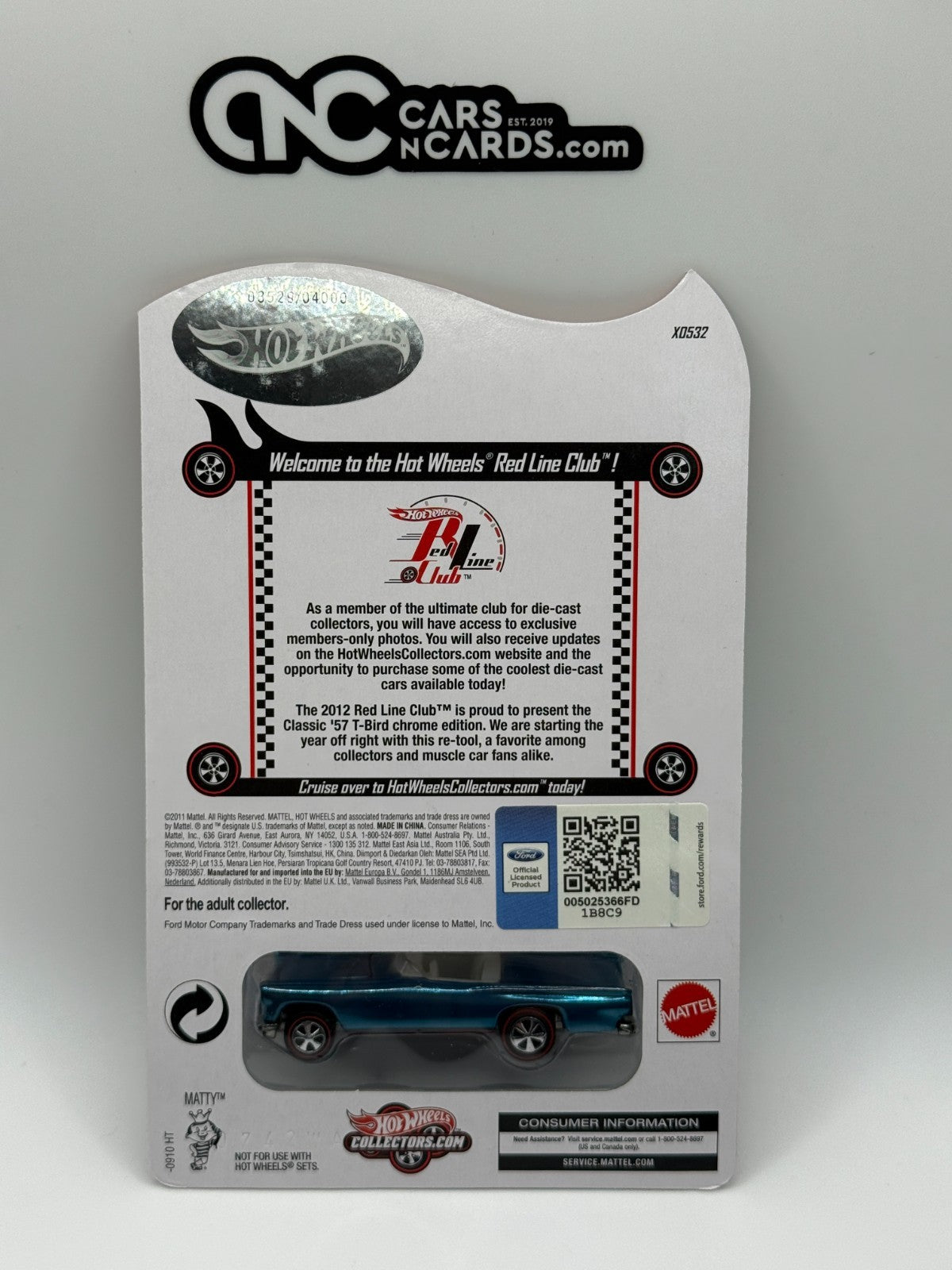 2012 Hot Wheels RLC Classic '57 T-Bird 03529/04000 With Protector