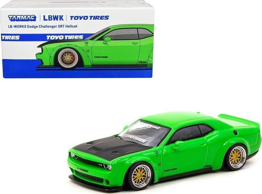 Tarmac Works Global64 LBWK LB-Works Dodge Challenger SRT Hellcat Green Open Box