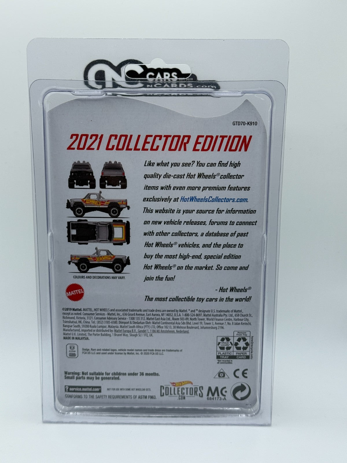 2021 Hot Wheels Zamac Mail In Dodge Macho Power Wagon W/Protector Blister Damage