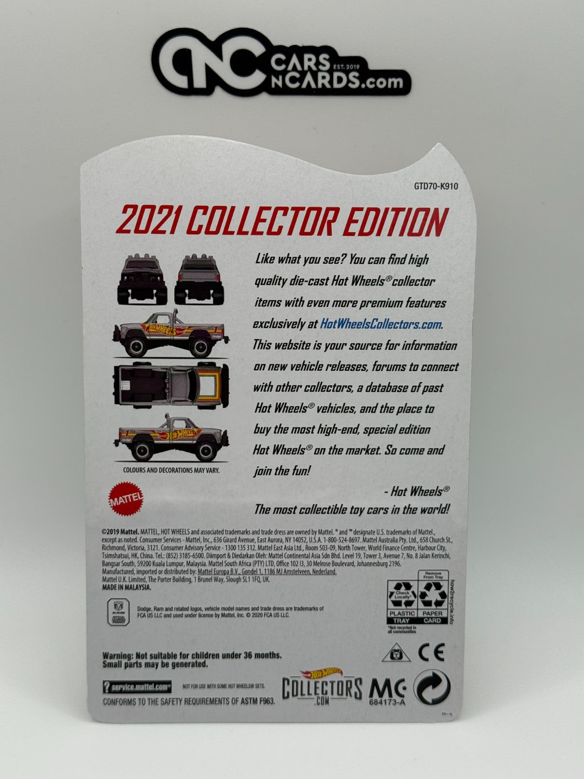 2021 Hot Wheels Zamac Mail In Dodge Macho Power Wagon W/Protector Blister Damage