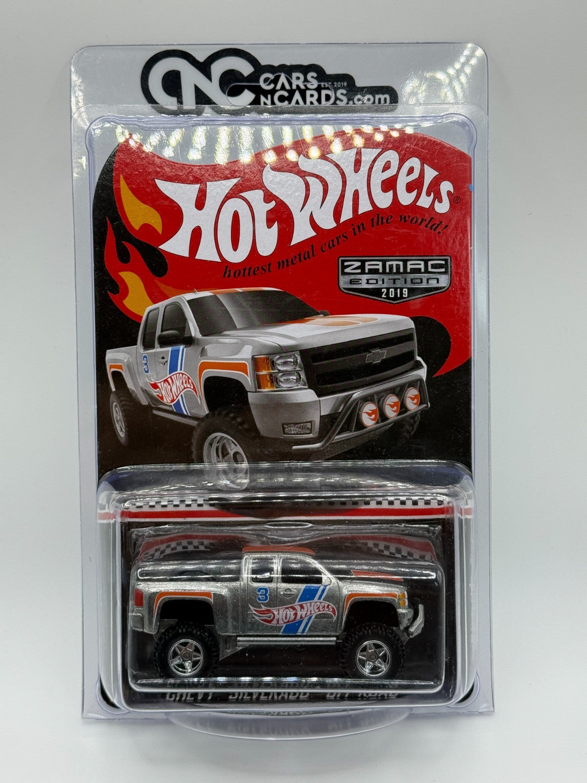 2019 Hot Wheels Zamac Mail In Chevy Silverado Off Road With Protector
