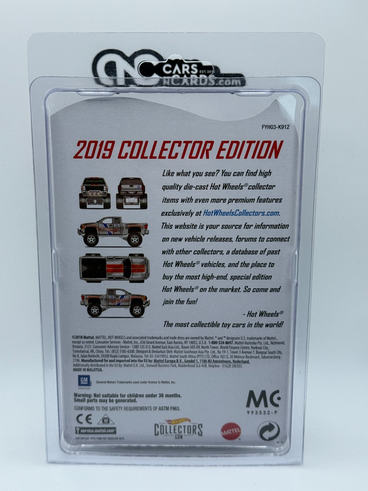 2019 Hot Wheels Zamac Mail In Chevy Silverado Off Road With Protector
