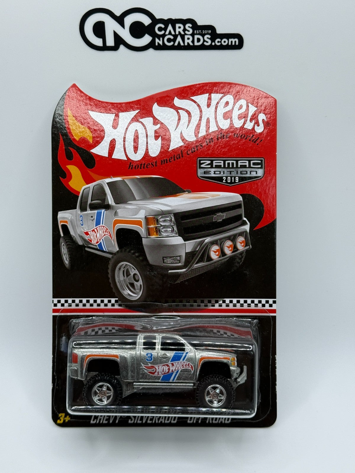 2019 Hot Wheels Zamac Mail In Chevy Silverado Off Road With Protector