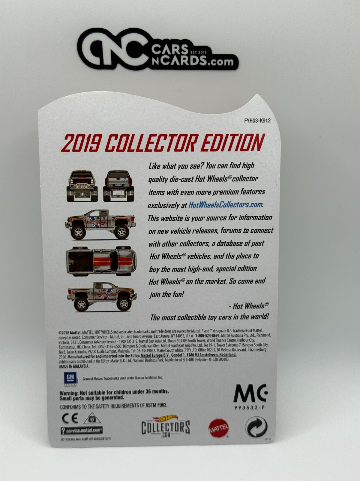 2019 Hot Wheels Zamac Mail In Chevy Silverado Off Road With Protector