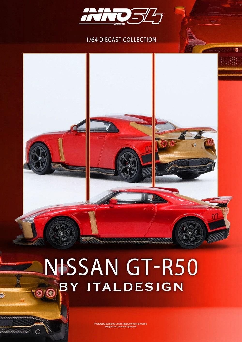INNO64 1:64 R50 GT-R By Italdesign RED IN64-R50-RED