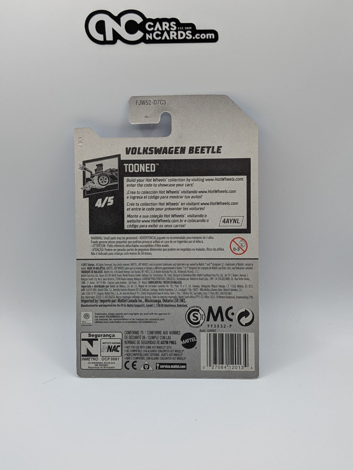 Hot Wheels Volkswagen Beetle Tooned 4/5 Red 107/365