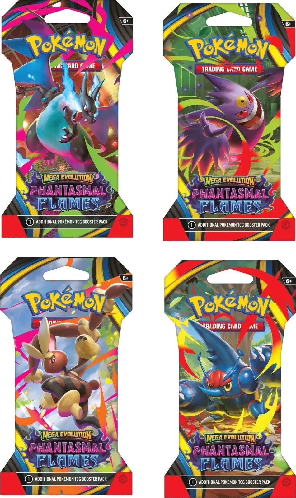 Pokemon Mega Evolution Phantasmal Flames Sleeved Booster Pack Random Artwork