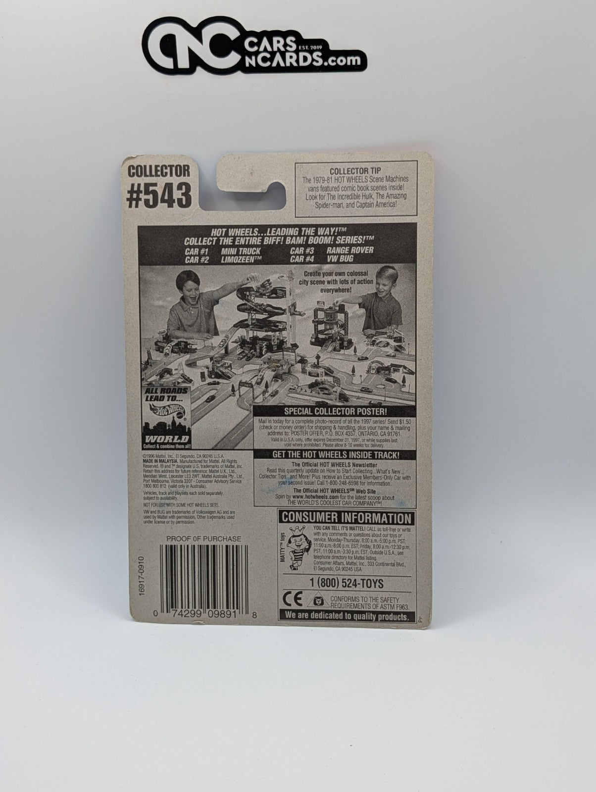 Hot Wheels VW Bug Attack Of The Fly Swatter Biff! Bam! Boom! Series #543