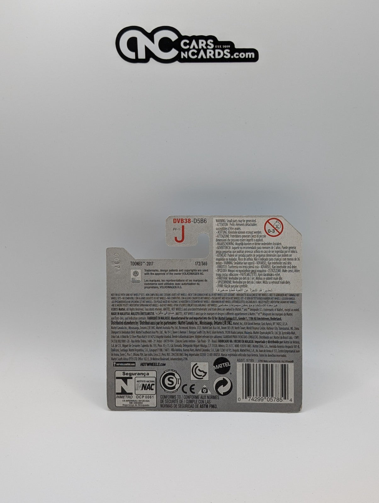 Hot Wheels Tooned 7/10 Volkswagen Beetle Yellow Short Card 172/365