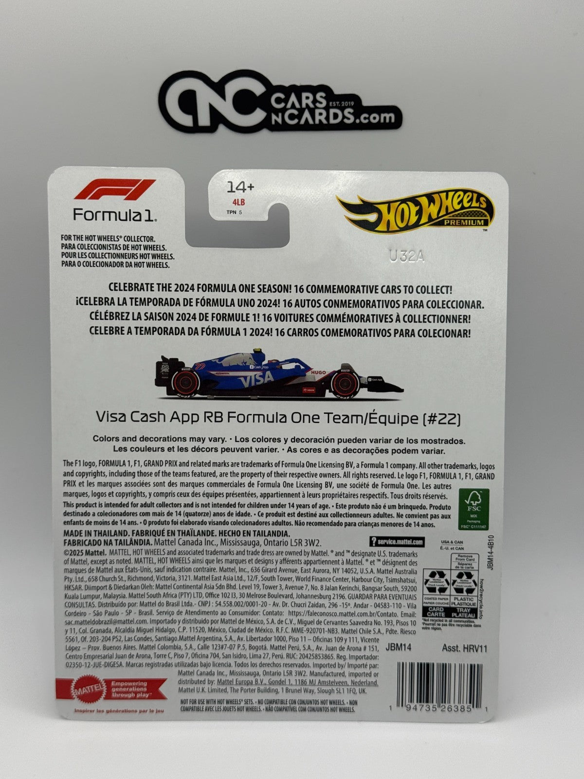 2025 Hot Wheels Premium F1 Formula 1 2024 Visa Cash App RB Formula One Team #22