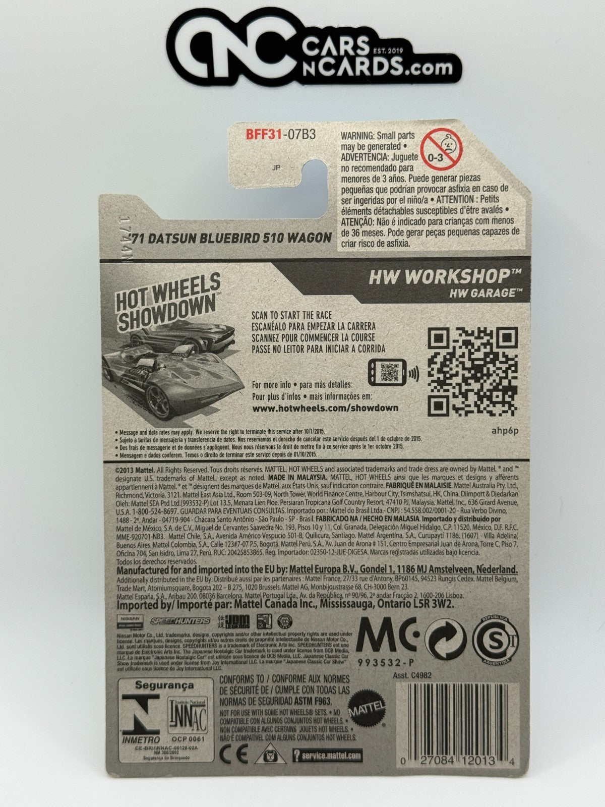 2014 Hot Wheels HW Workshop Datsun Bluebird 510 Super Treasure Hunt W/Protector