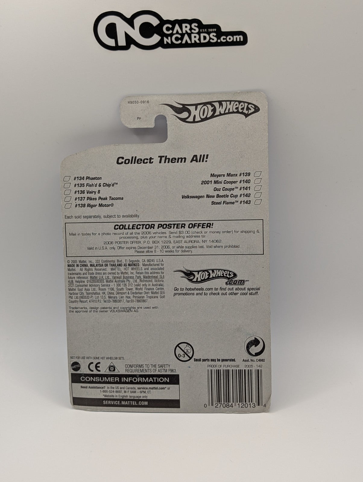 2005 Hot Wheels Volkswagen New Beetle Cup Gray With Red PR5 #142 (Soft Corners)