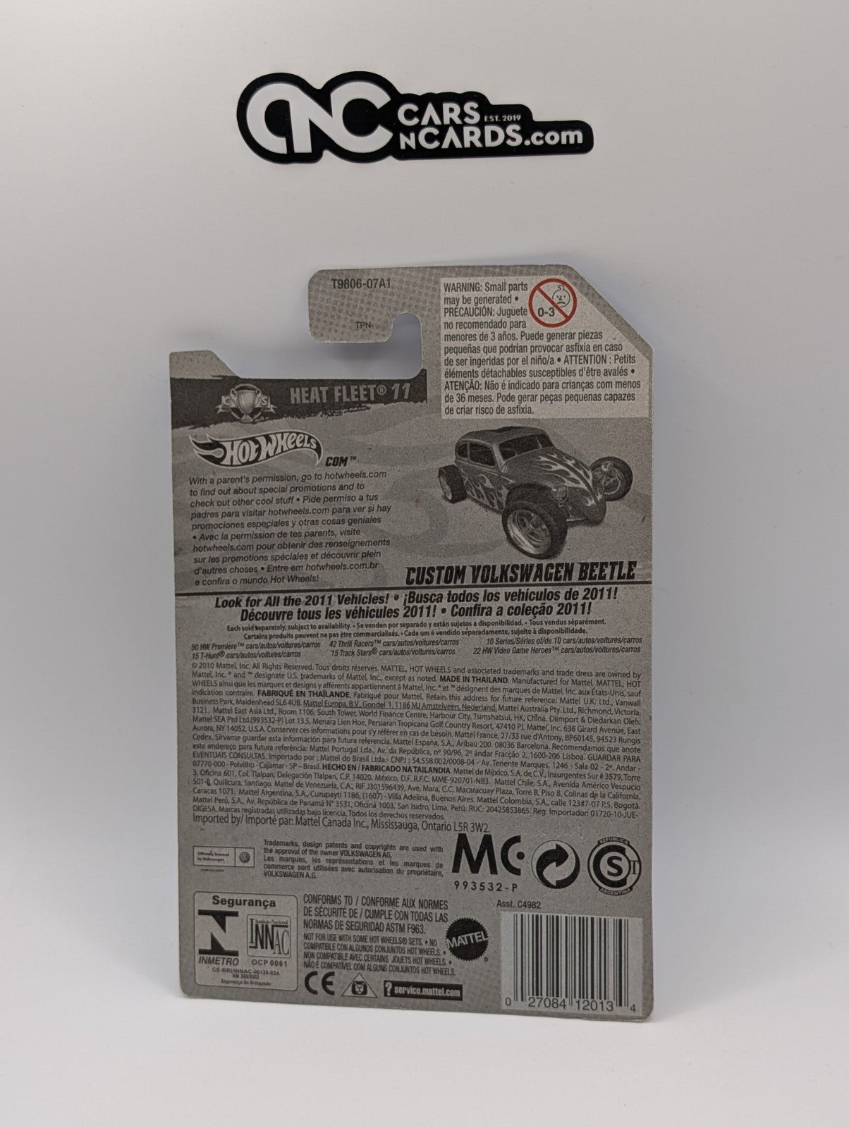 2011 Hot Wheels Heat Fleet 9/10 Custom Volkswagen Beetle Blue 99/244