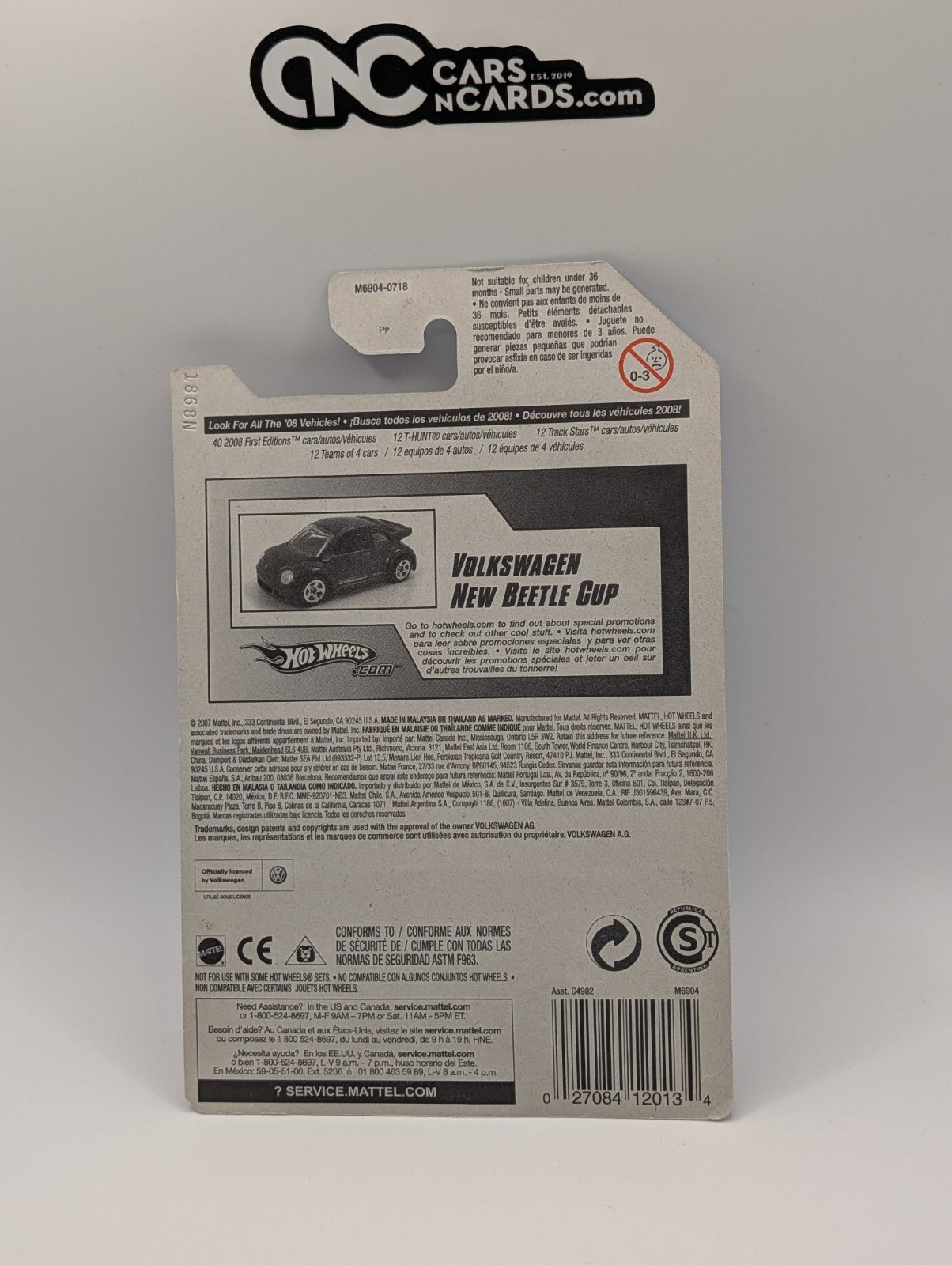 2008 Hot Wheels Team Volkswagen 2/4 VW New Beetle Cup Orange 130/196