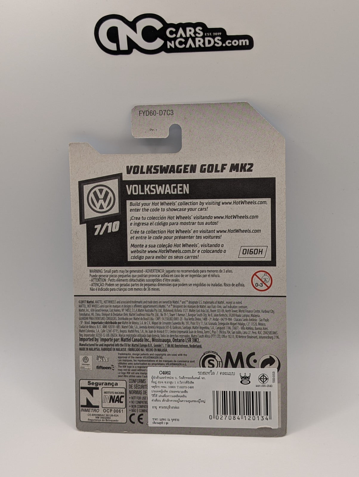 2019 Hot Wheels Volkswagen 7/10 VW Golf MK2 Teal 68/250