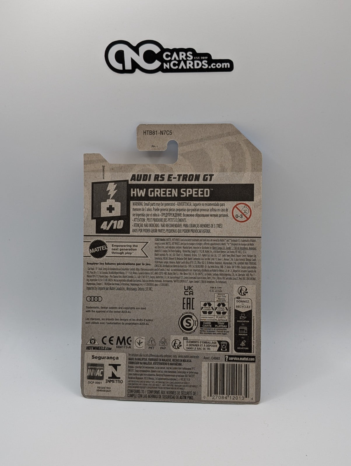 2024 Hot Wheels HW Green Speed 4/10 Audi RS E-Tron GT White 36/250