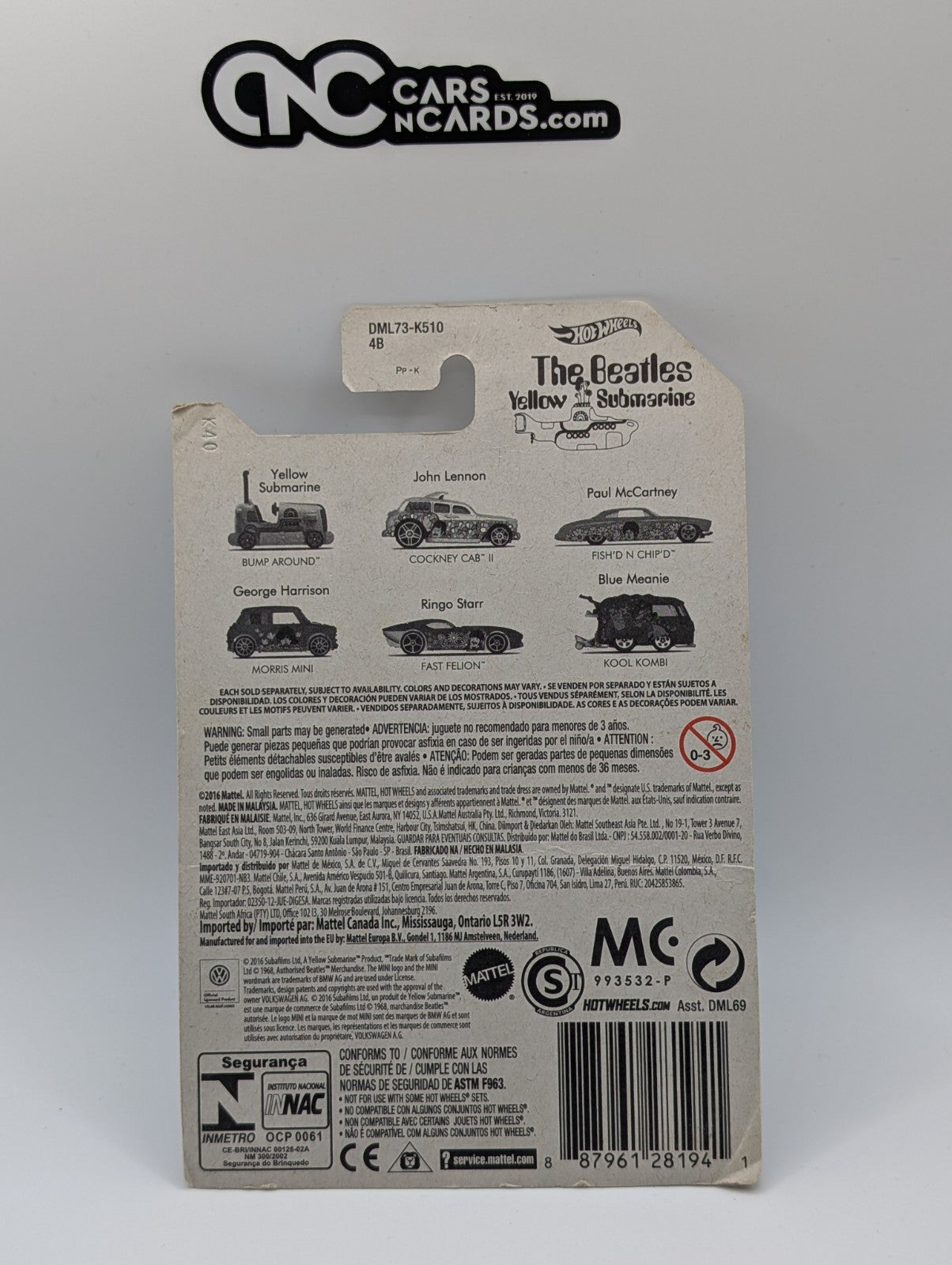 2016 Hot Wheels The Beatles Yellow Submarine 6/6 Kool Kombi Blue