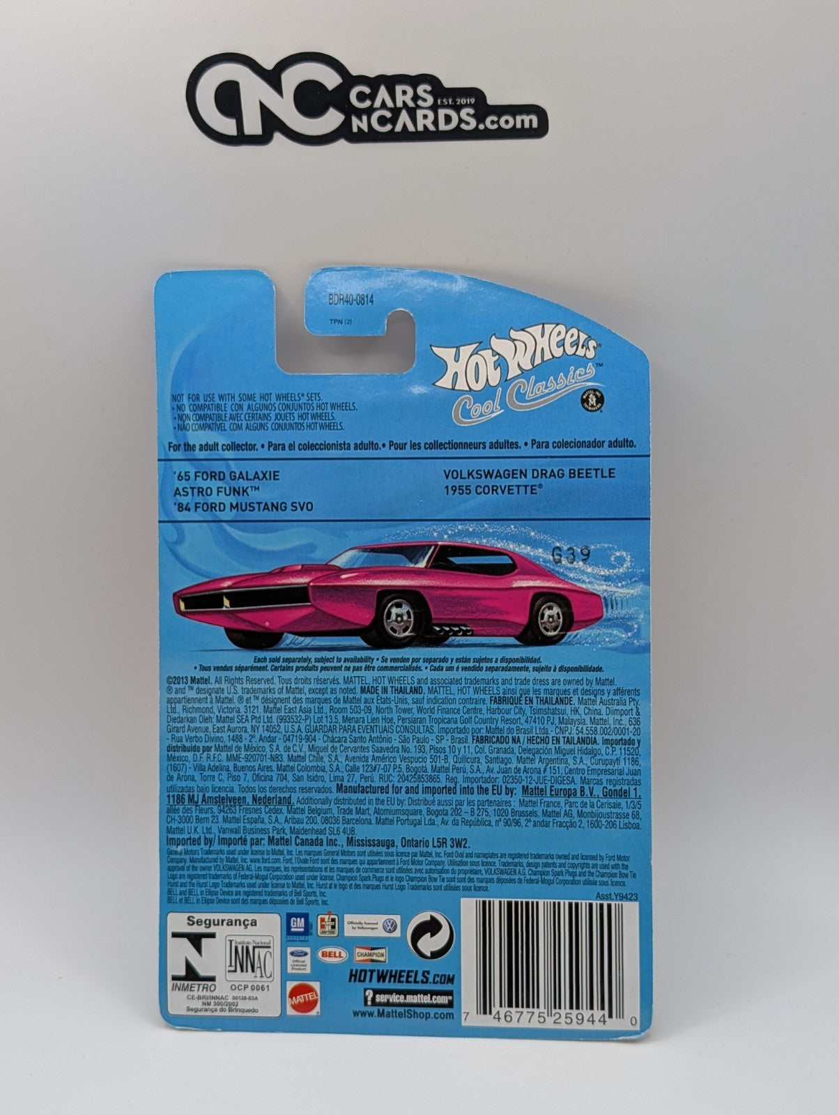 2014 Hot Wheels Cool Classics 19/30 Volkswagen Drag Beetle Spectrafrost Purple