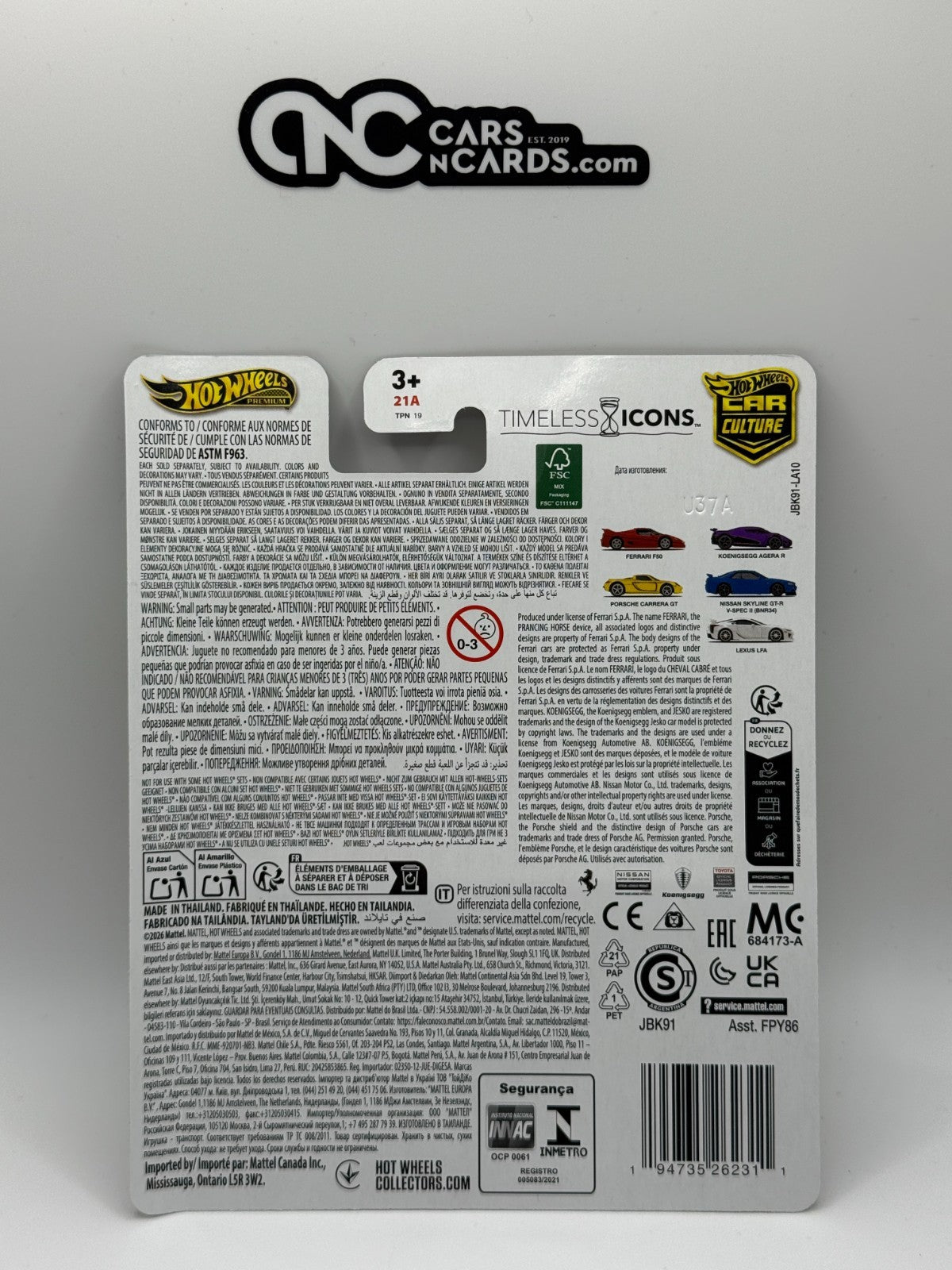 2025 Hot Wheels Premium Car Culture Timeless Icons Porsche Carrera GT (Damaged)