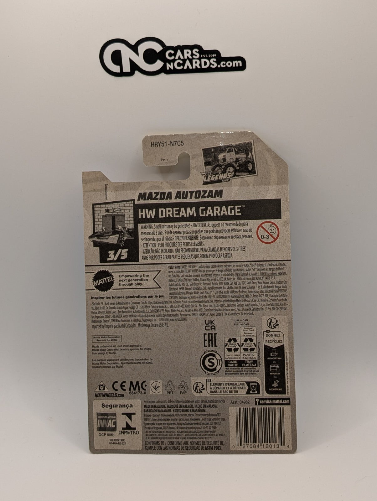 2024 Hot Wheels HW Dream Garage 3/5 Mazda Autozam White 1/250 Legends