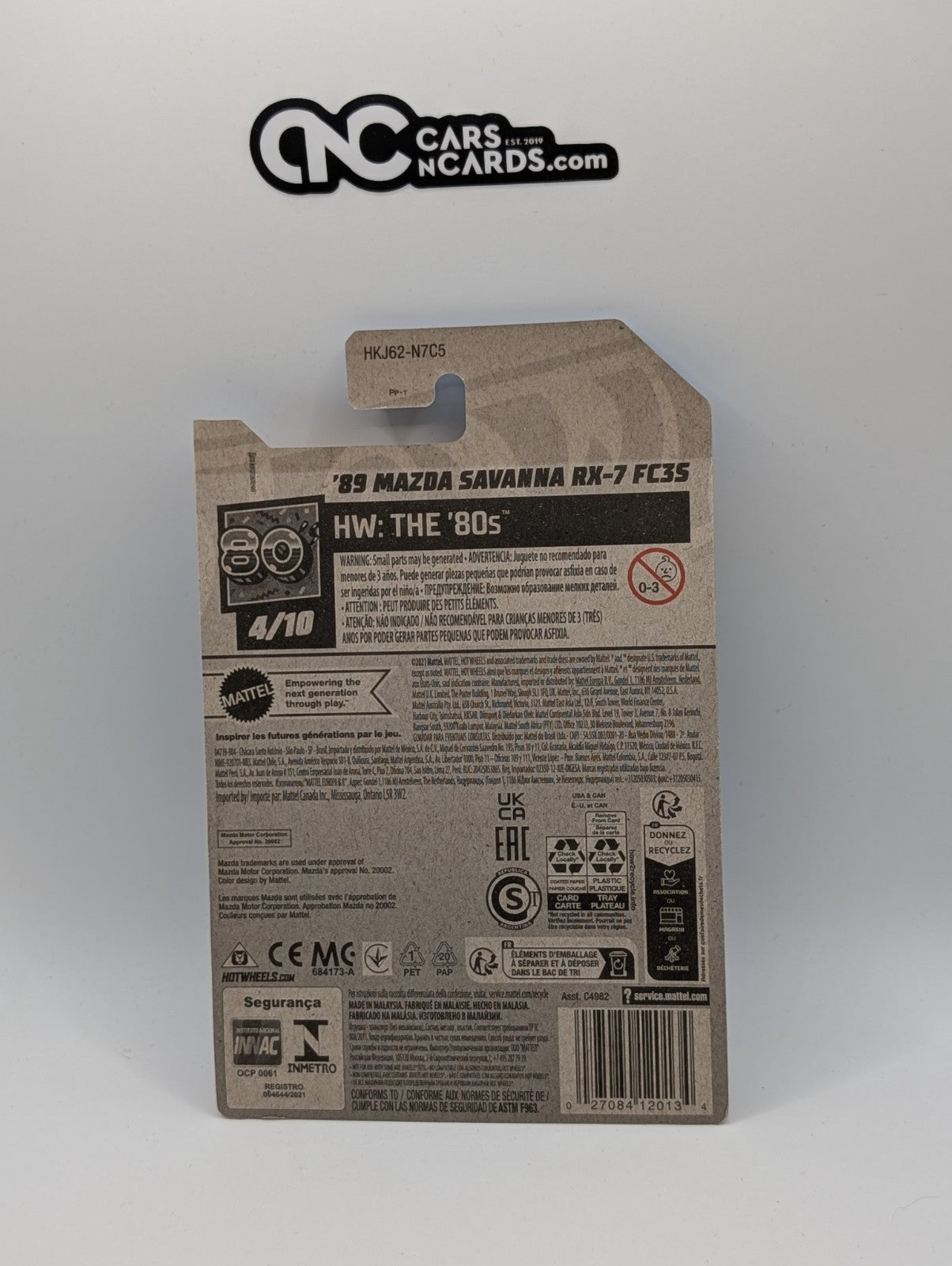 2023 Hot Wheels The 80's 4/10 '89 Mazda Savanna RX-7 FC3S Black 51/250