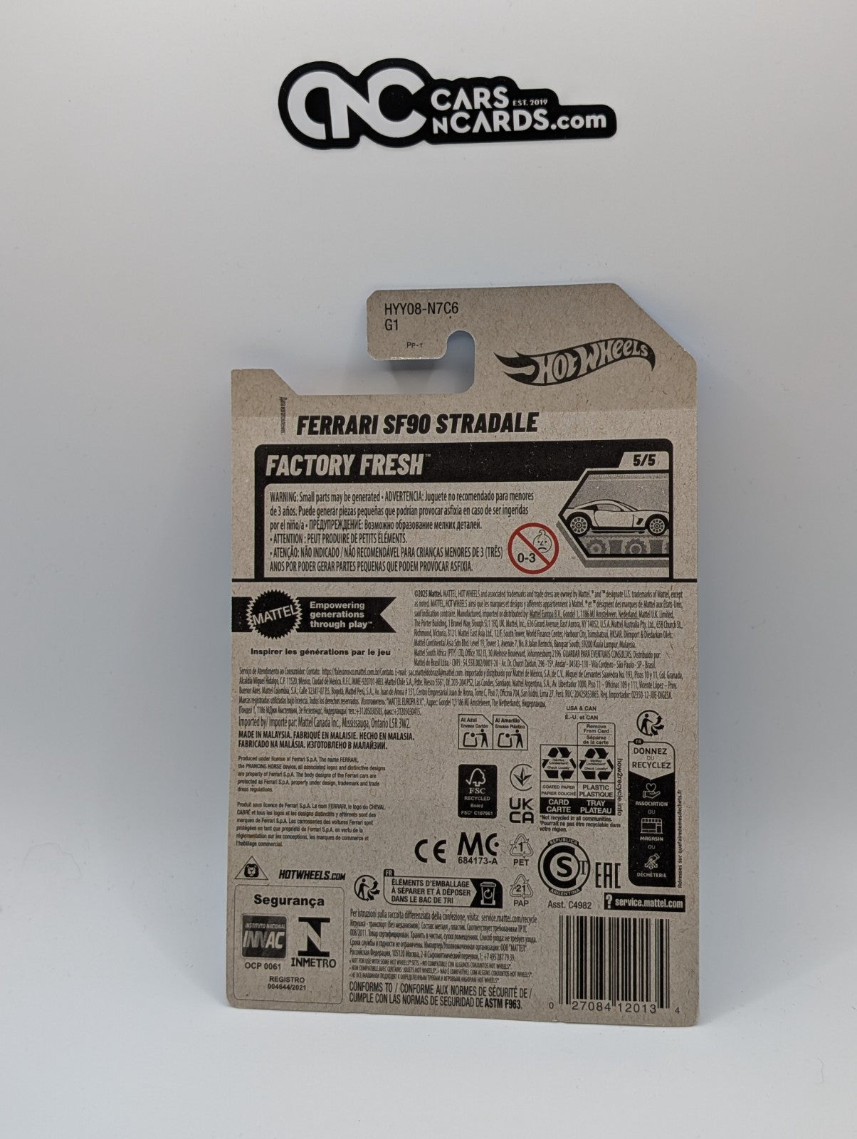 2025 Hot Wheels Factory Fresh 5/5 Ferrari SF90 Stradale Silver 191/250