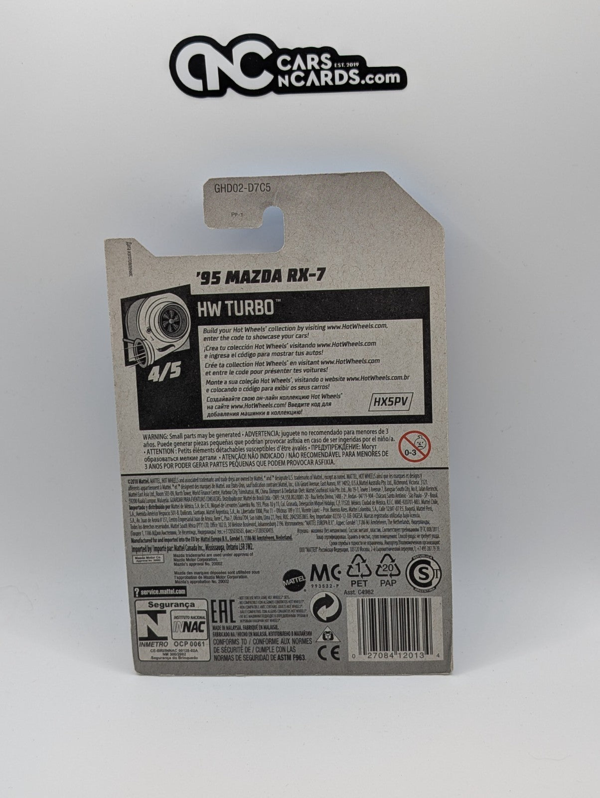 2020 Hot Wheels HW Turbo 4/5 '95 Mazda RX-7 Orange 43/250