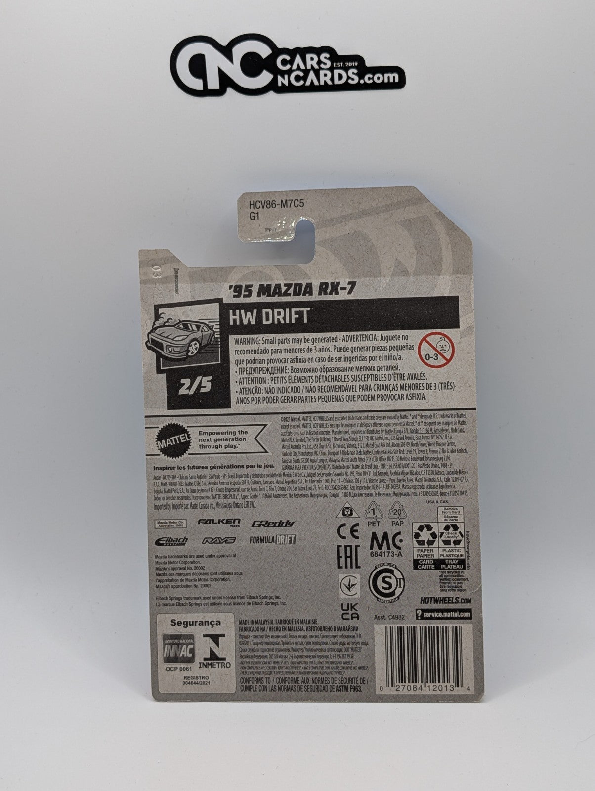 2022 Hot Wheels HW Drift 2/5 '95 Mazda RX-7 Falken 177/250 (Hook Crease)