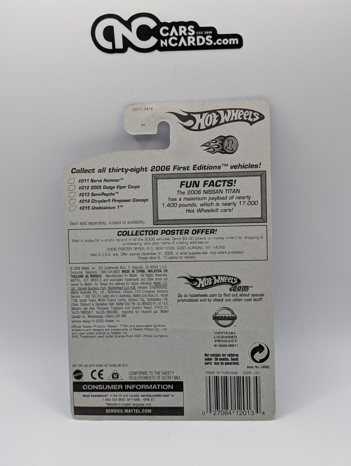 2006 Hot Wheels First Editions 31/38 Nissan Titan Red OH5 31/223