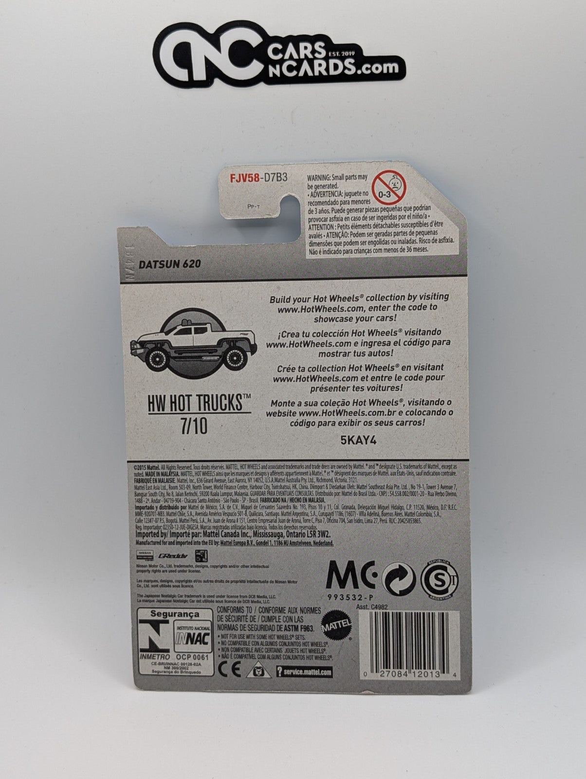 2017 Hot Wheels HW Hot Trucks 7/10 Datsun 620 Black 317/365