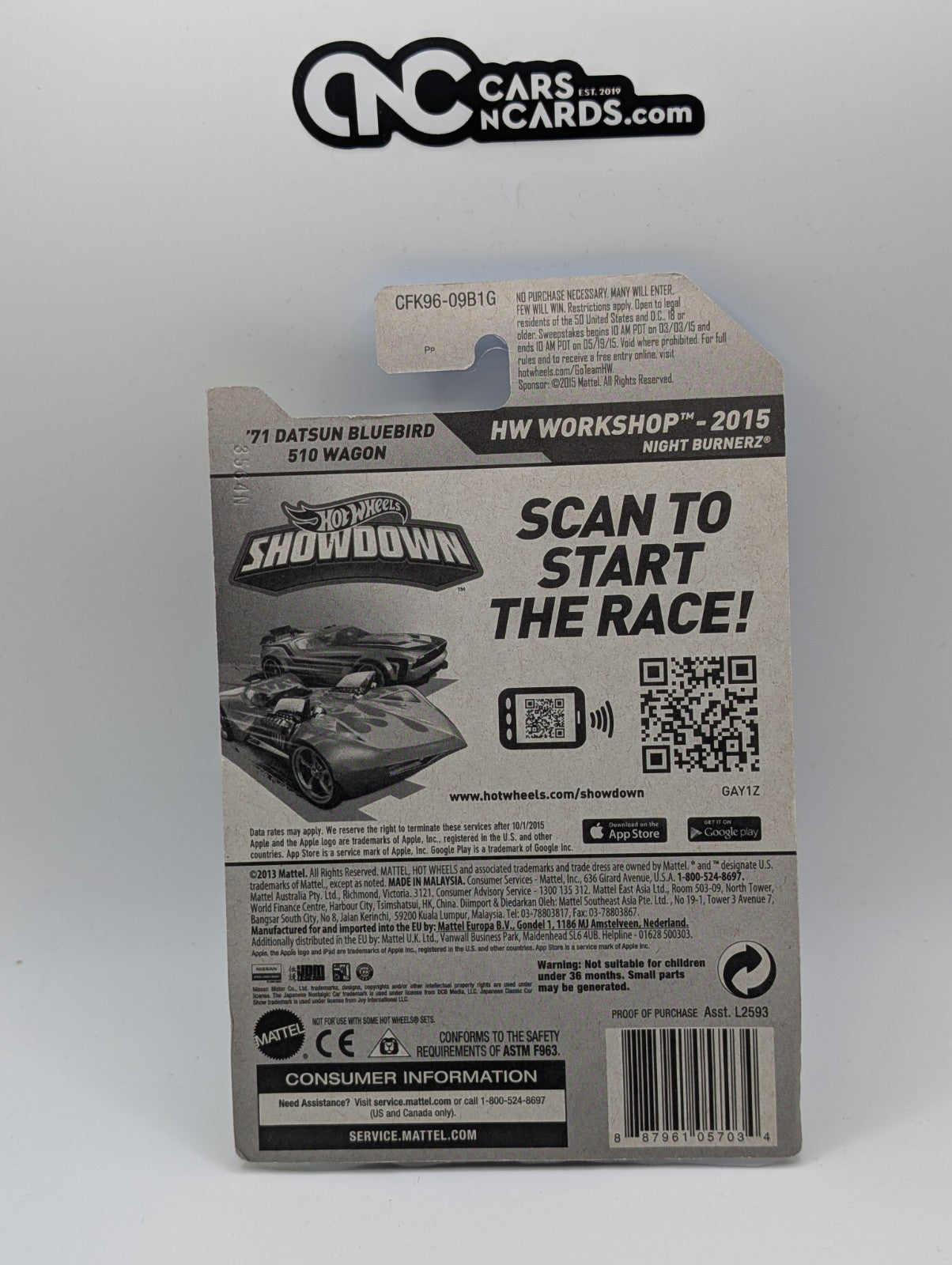 2015 Hot Wheels '71 Datsun Bluebird 510 Wagon Yellow 202/250 (Soft Corners)