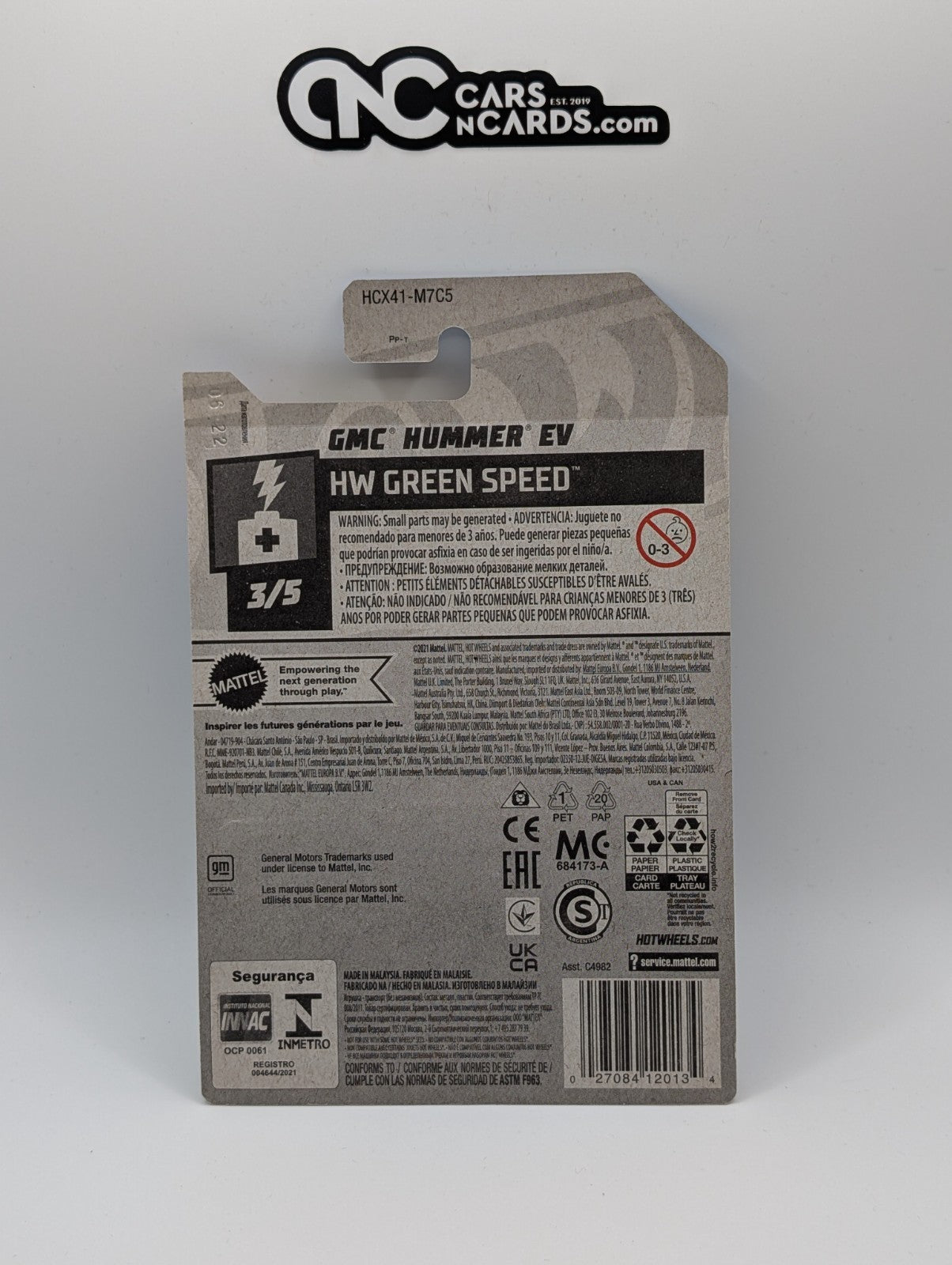 2022 Hot Wheels HW Green Speed 3/5 GMC Hummer EV Orange 130/250