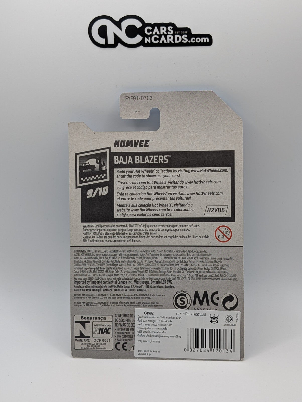 2019 Hot Wheels Baja Blazers 9/10 Humvee Treasure Hunt Blue 133/250 TH