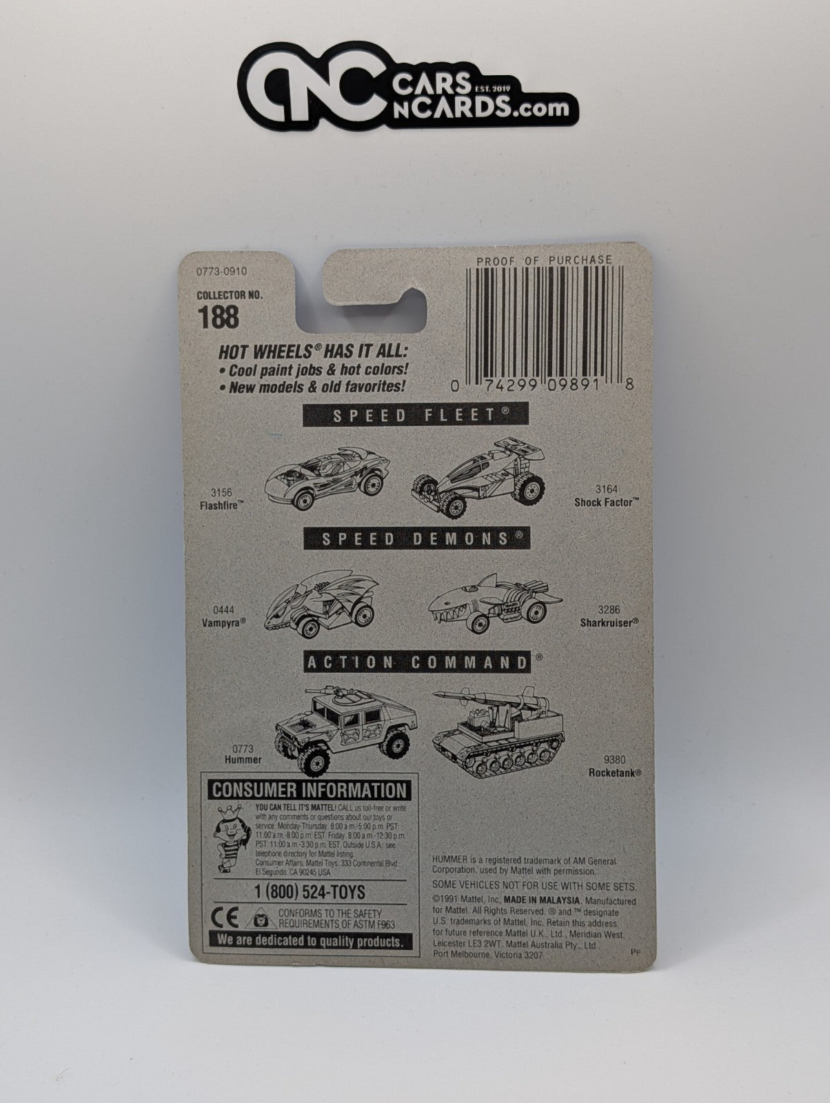 1992 Hot Wheels Hummer Camo Collector #188