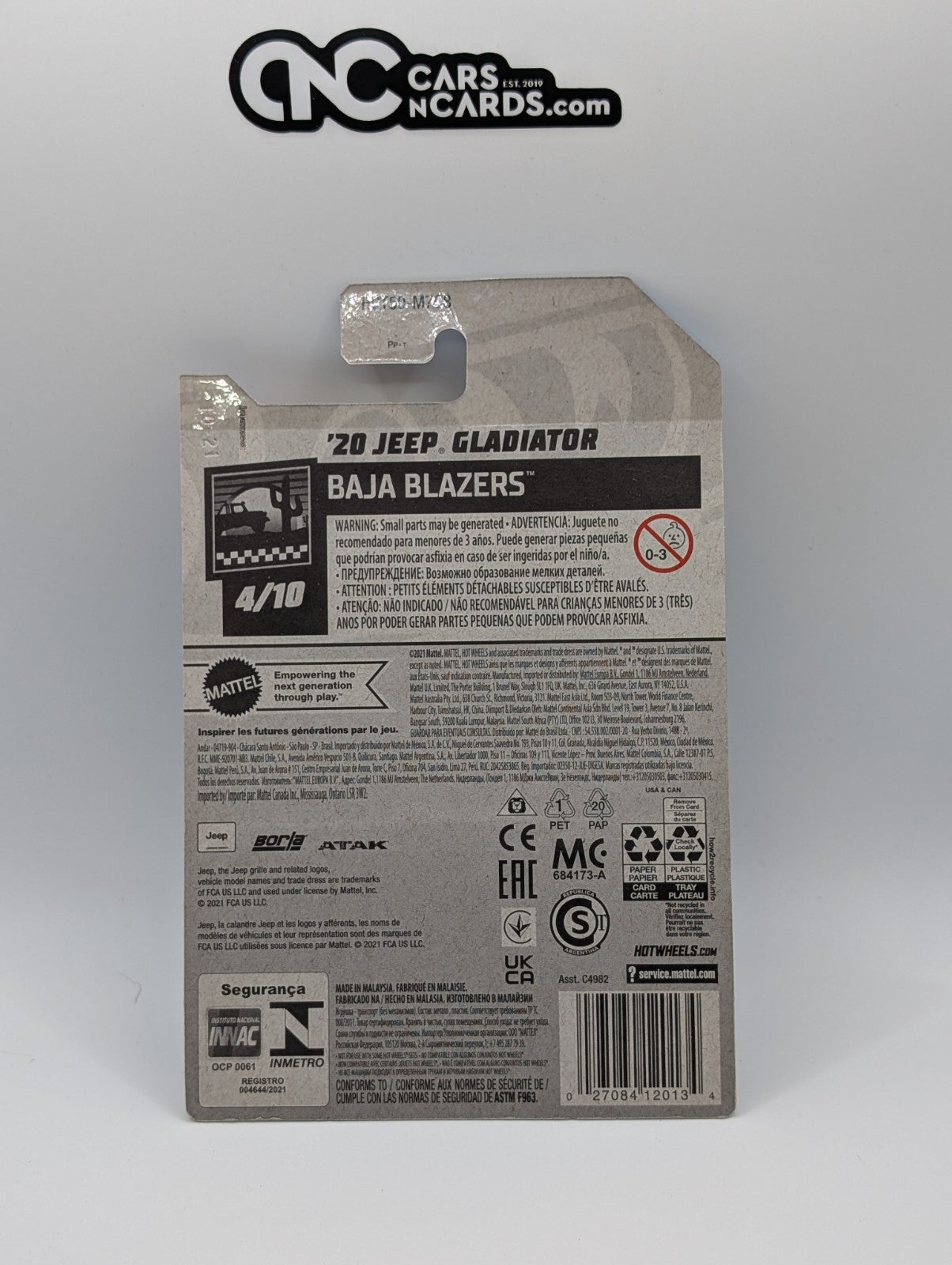 2022 Hot Wheels Baja Blazers 4/10 '20 Jeep Gladiator Black Borla 26/250