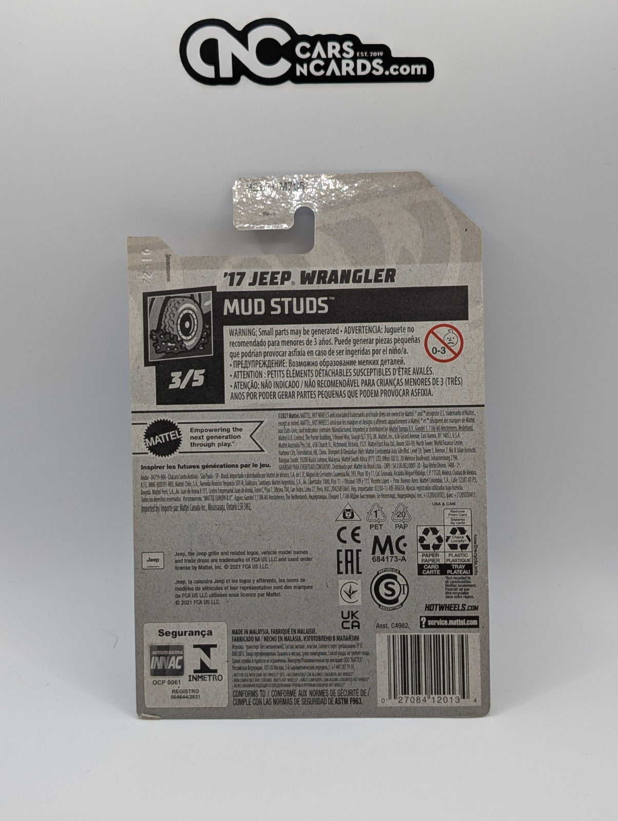 2022 Hot Wheels Mud Studs 3/5 '17 Jeep Wrangler Treasure Hunt 126/250 TH