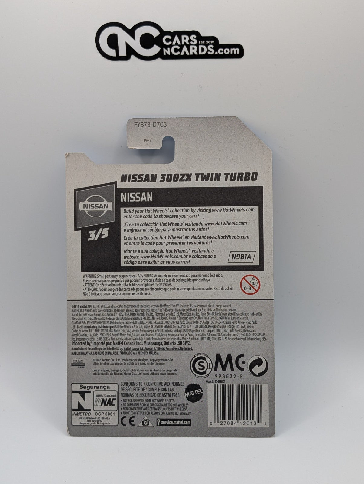 2019 Hot Wheels Nissan 3/5 Nissan 300ZX Twin Turbo White 110/250