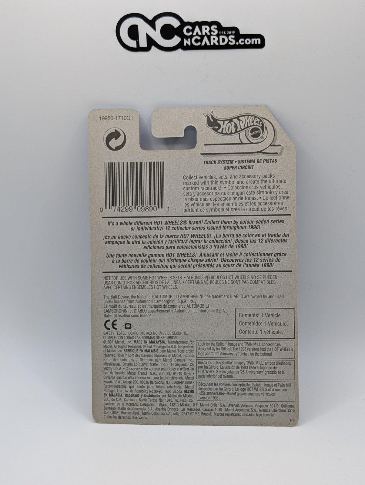 1998 Hot Wheels Lamborghini Diablo Red 19950 Collector #781