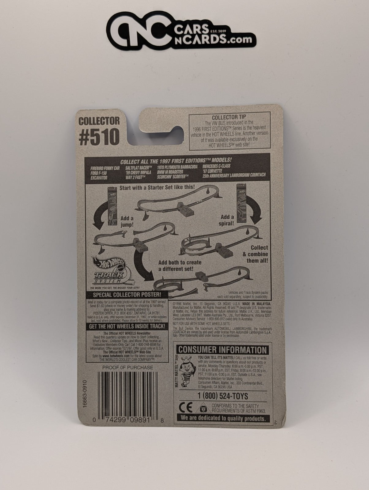 1997 Hot Wheels First Editions 12/12 Lamborghini Countach Yellow Collector #512