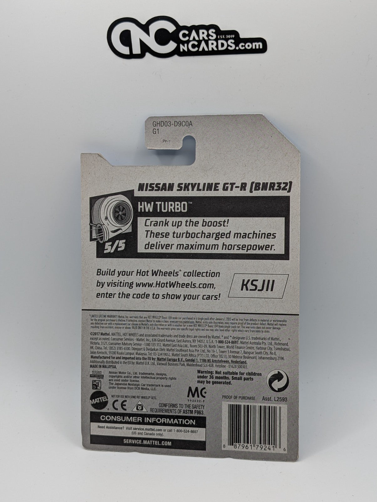 2020 Hot Wheels HW Turbo 5/5 Nissan Skyline GT-R (BNR32) Gray 2/250