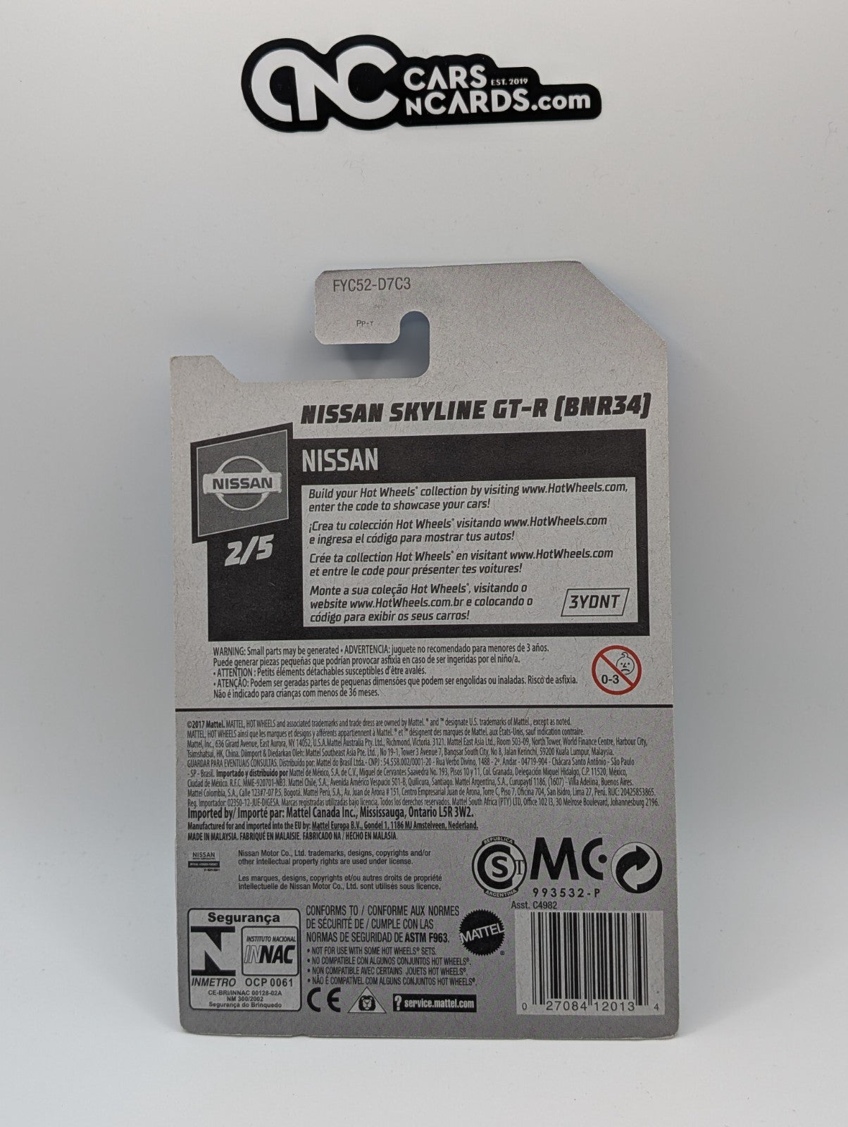 2019 Hot Wheels Nissan Skyline GT-R (BNR34) Green 45/250 (Soft Corners)