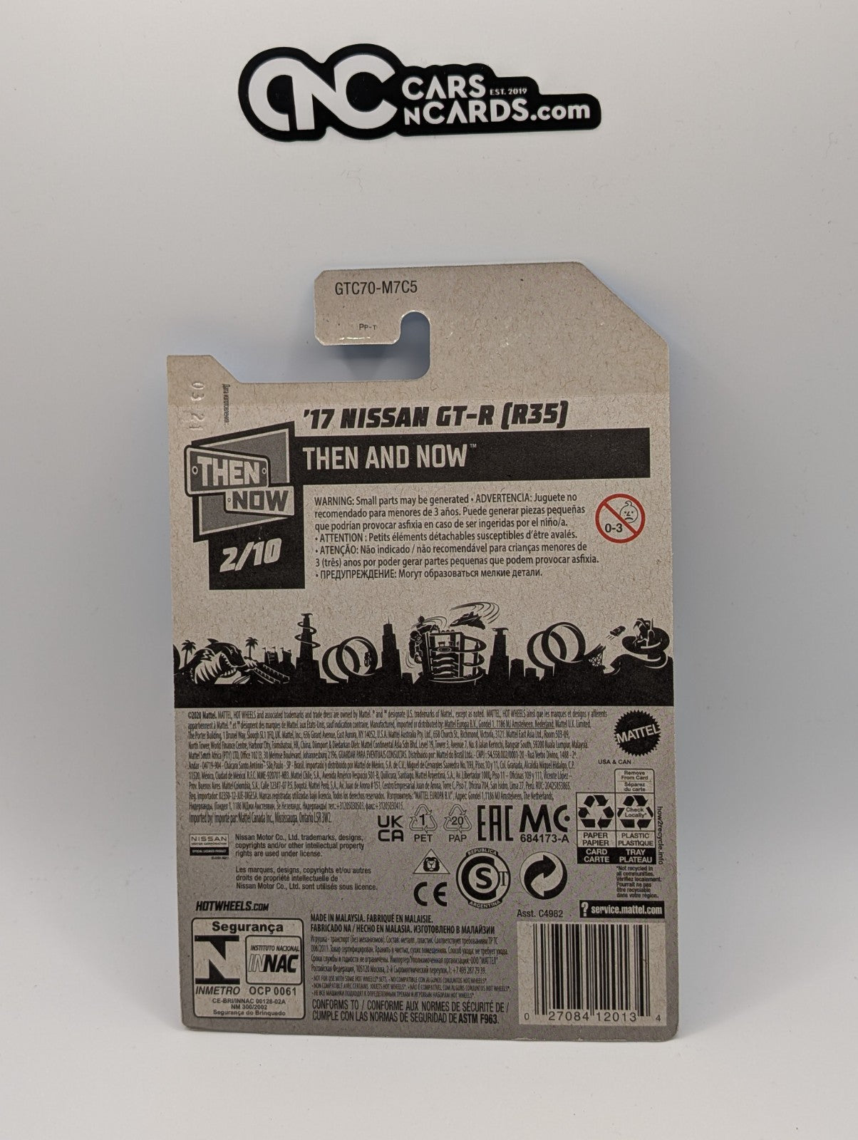 2021 Hot Wheels Then And Now 2/10 '17 Nissan GT-R (R35) Gray 79/250