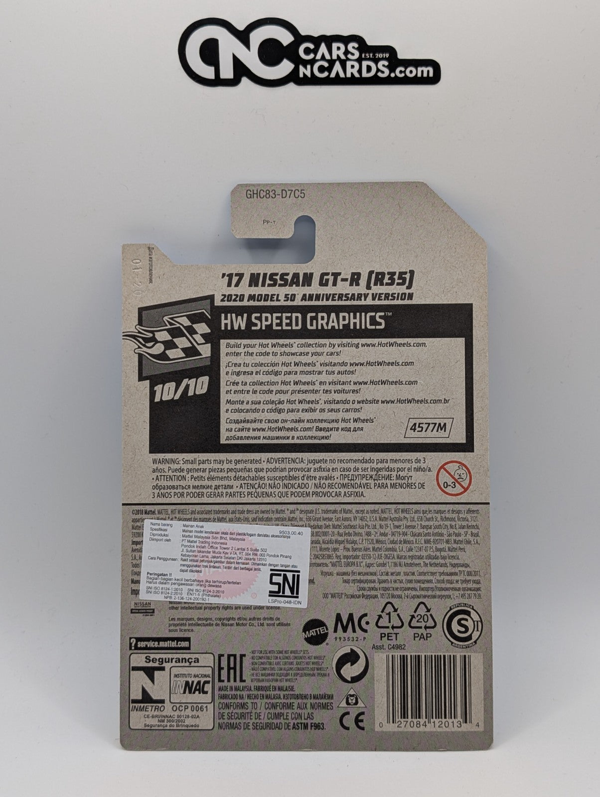 2020 Hot Wheels HW Speed Graphics 10/10 '17 Nissan GT-R (R35) White 137/250